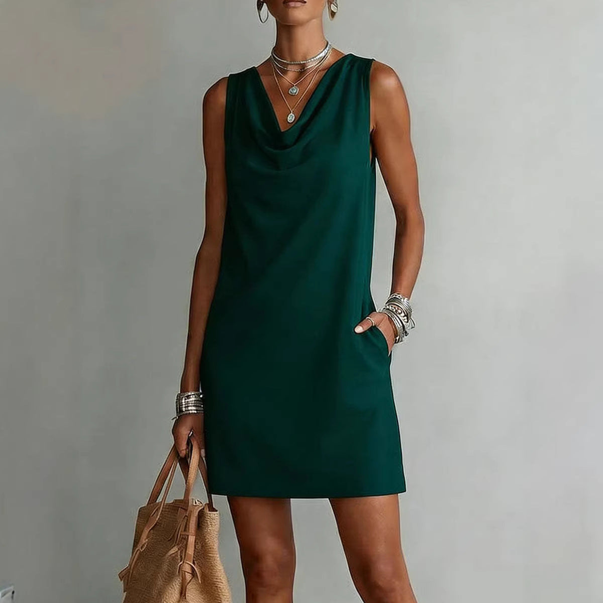 Vestido de Punto sin Mangas