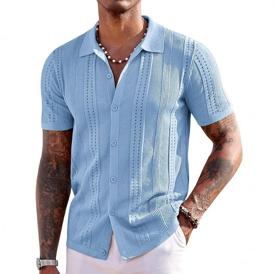 Polo de punto de manga corta bordado