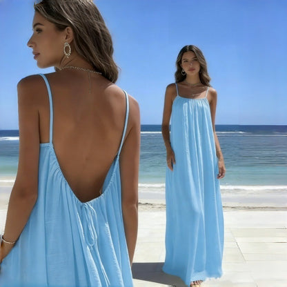 Vestido largo suelto sin mangas