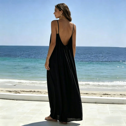Vestido largo suelto sin mangas