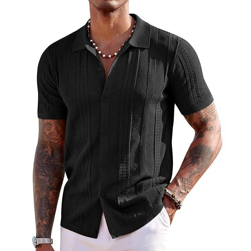 Polo de punto de manga corta bordado