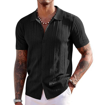 Polo de punto de manga corta bordado