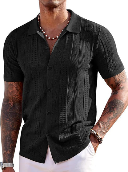 Polo de punto de manga corta bordado
