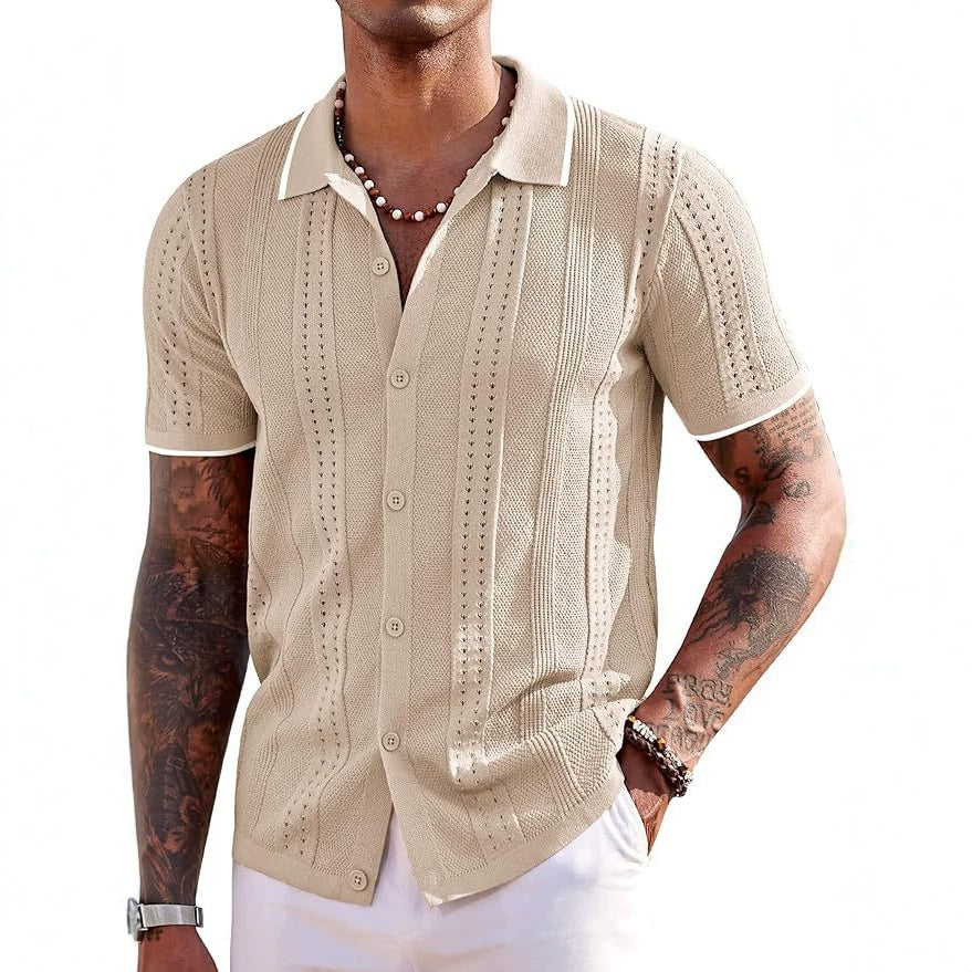 Polo de punto de manga corta bordado