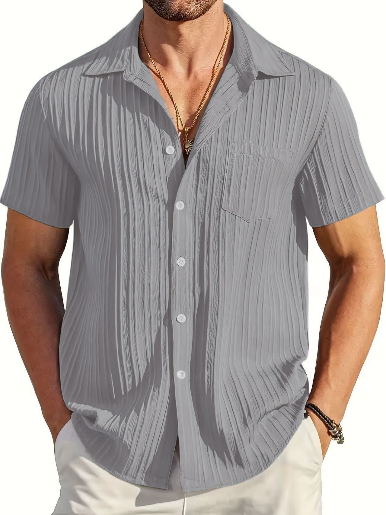Camisa de rayas de manga corta