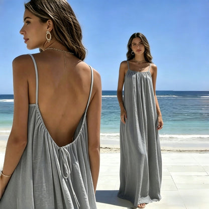 Vestido largo suelto sin mangas