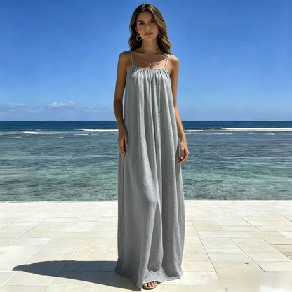 Vestido largo suelto sin mangas