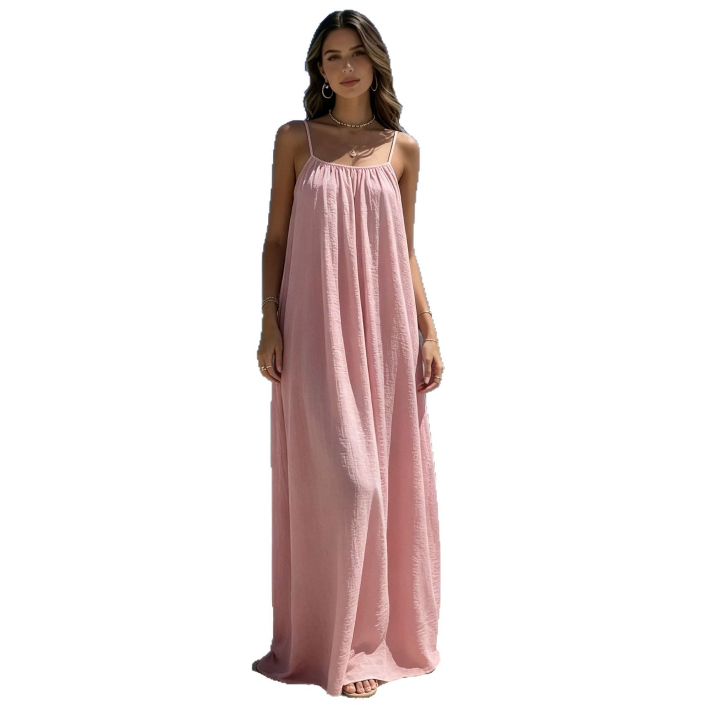 Vestido largo suelto sin mangas