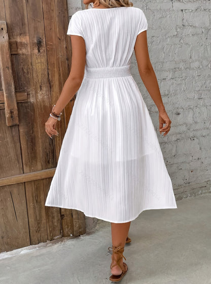 Vestido de Encaje con Escote en V