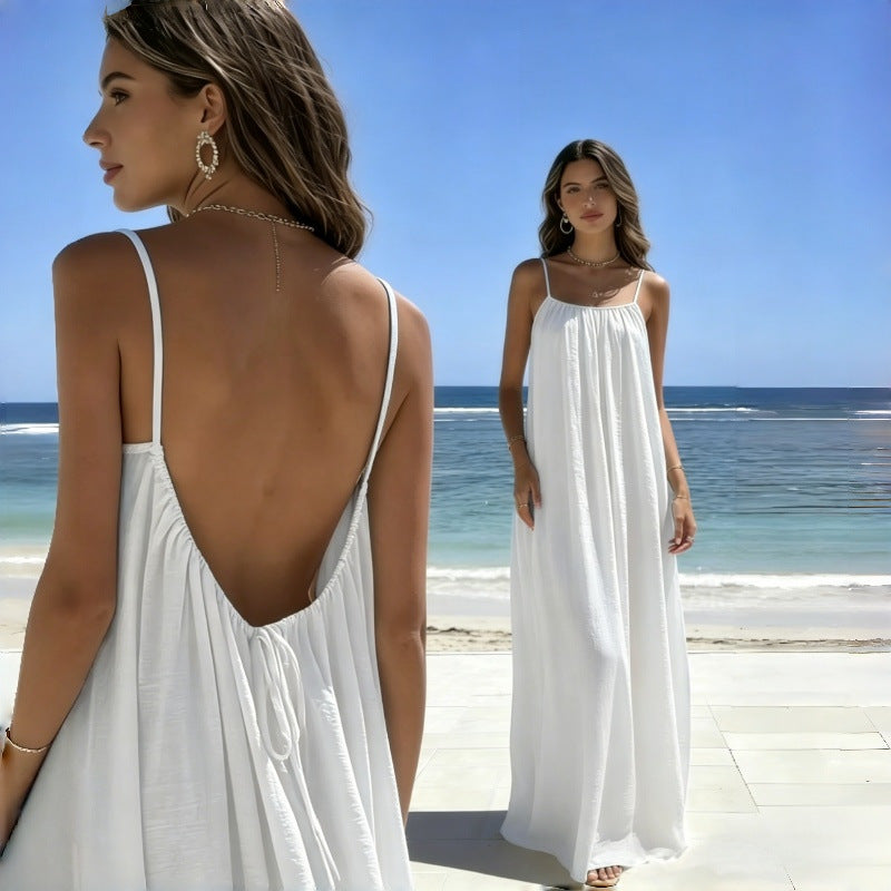 Vestido largo suelto sin mangas