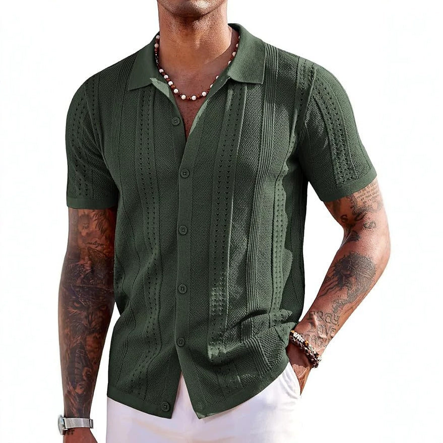 Polo de punto de manga corta bordado