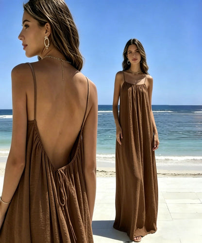 Vestido largo suelto sin mangas