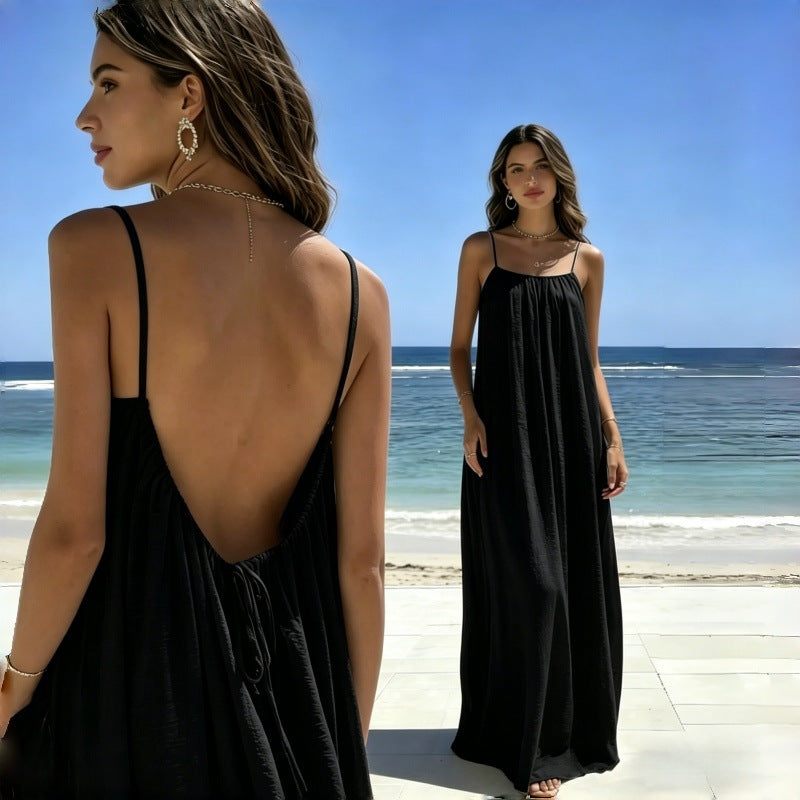 Vestido largo suelto sin mangas